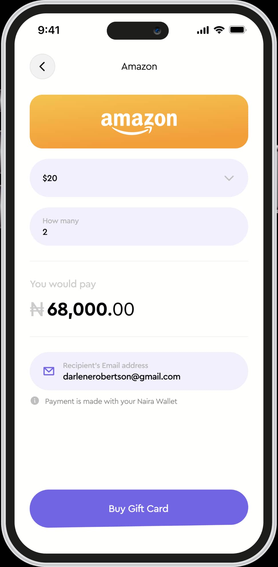How to buy Amazon gift cards on Ridima — illustration