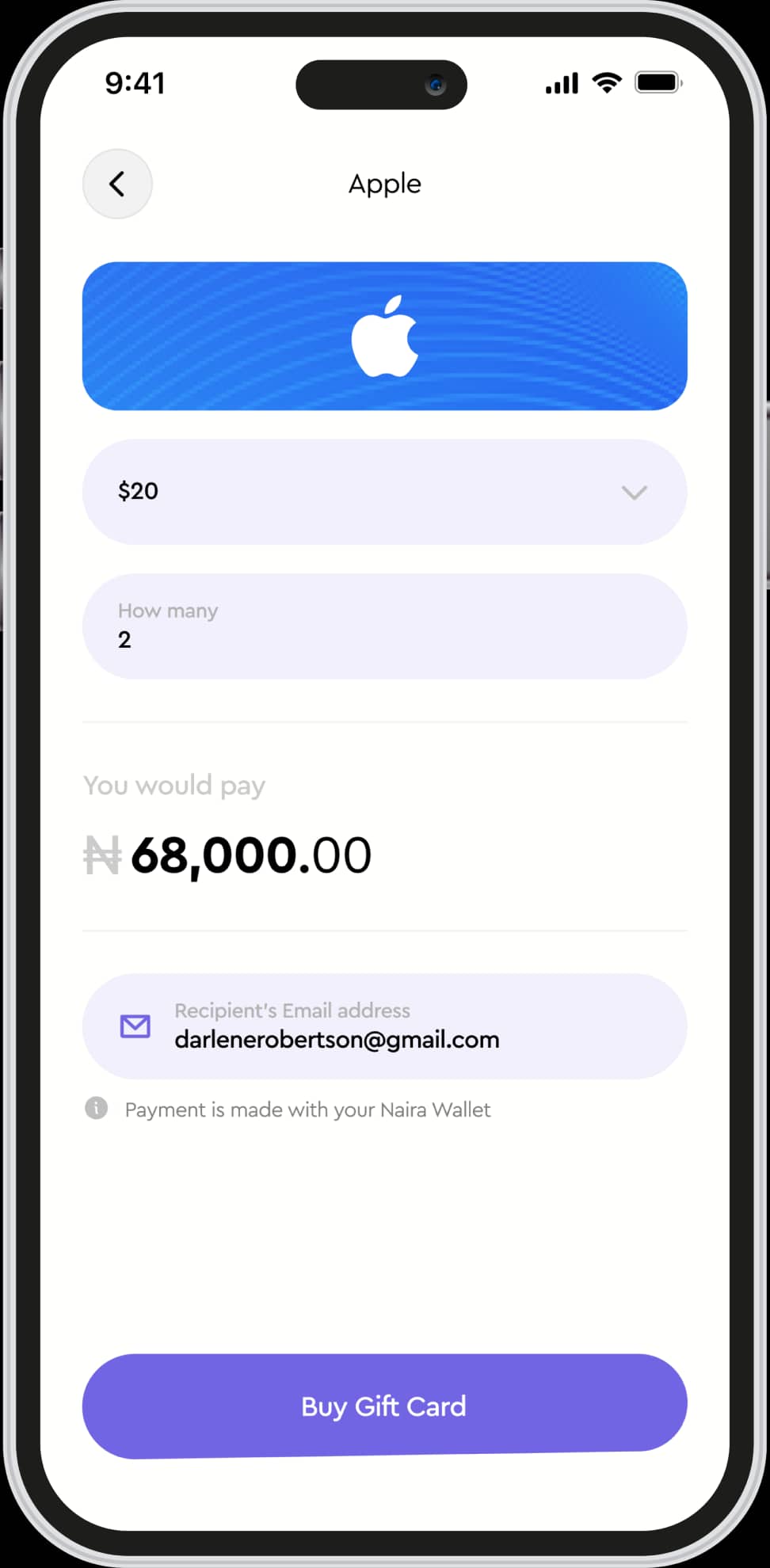 How to buy Apple gift cards on Ridima — illustration